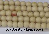 CRJ600 15.5 inches 4mm round white fossil jasper beads wholesale