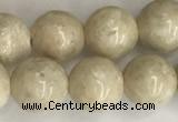 CRJ622 15.5 inches 8mm round white fossil jasper beads wholesale