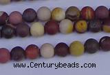 CRO1000 15.5 inches 4mm round matte mookaite gemstone beads