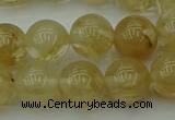 CRO1023 15.5 inches 10mm round yellow watermelon quartz beads