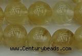 CRO1025 15.5 inches 14mm round yellow watermelon quartz beads