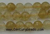 CRO1030 15.5 inches 4mm faceted round yellow watermelon quartz beads