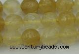 CRO1033 15.5 inches 10mm faceted round yellow watermelon quartz beads