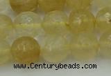 CRO1034 15.5 inches 12mm faceted round yellow watermelon quartz beads