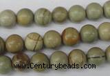 CRO106 15.5 inches 8mm round silver leaf jasper beads wholesale