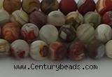 CRO1091 15.5 inches 6mm round matte laguna lace agate beads