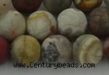 CRO1094 15.5 inches 12mm round matte laguna lace agate beads