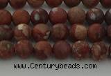 CRO1101 15.5 inches 6mm round matte pomegranate jasper beads