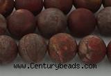 CRO1103 15.5 inches 10mm round matte pomegranate jasper beads