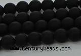 CRO1131 15.5 inches 6mm round matte black agate gemstone beads