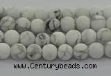 CRO1140 15.5 inches 4mm round matte white howlite beads