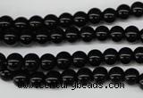 CRO21 15.5 inches 6mm round black agate gemstone beads wholesale
