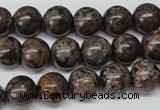 CRO224 15.5 inches 10mm round Chinese snowflake obsidian beads wholesale