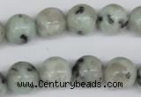 CRO314 15.5 inches 12mm round kiwi stone beads wholesale