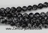 CRO39 15.5 inches 6mm round snowflake obsidian beads wholesale