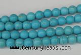 CRO47 15.5 inches 6mm round synthetic turquoise beads wholesale