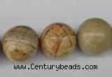 CRO485 15.5 inches 18mm round picture jasper beads wholesale