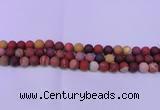 CRO820 15.5 inches 4mm round matte mookaite beads