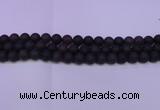 CRO840 15.5 inches 4mm round matte smoky quartz beads