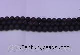 CRO845 15.5 inches 14mm round matte smoky quartz beads