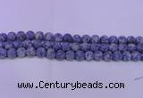 CRO850 15.5 inches 4mm round matte blue spot beads