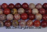 CRO870 15.5 inches 4mm round red porcelain beads wholesale