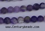 CRO921 15.5 inches 6mm round matte dogtooth amethyst beads