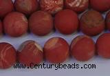 CRO933 15.5 inches 10mm round matte red jasper beads wholesale