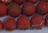 CRO935 15.5 inches 14mm round matte red jasper beads wholesale