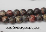 CRO94 15.5 inches 8mm round red leopard skin jasper beads wholesale