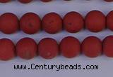 CRO942 15.5 inches 8mm round matte red jasper beads wholesale