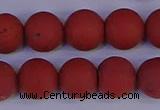 CRO945 15.5 inches 14mm round matte red jasper beads wholesale