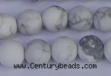 CRO984 15.5 inches 12mm round matte white howlite beads wholesale