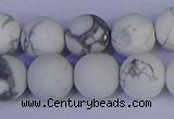 CRO985 15.5 inches 14mm round matte white howlite beads wholesale