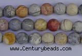 CRO991 15.5 inches 6mm round matte sky eye stone beads wholesale