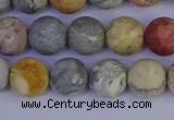 CRO993 15.5 inches 10mm round matte sky eye stone beads wholesale