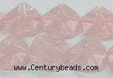 CRQ104 15.5 inches 20*20mm lotus shaped natural rose quartz beads