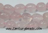 CRQ112 15.5 inches 10*13mm nugget natural rose quartz beads