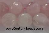 CRQ132 15.5 inches 12mm faceted round natural rose quartz beads