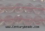 CRQ136 15.5 inches 8mm faceted coin natural rose quartz beads