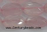 CRQ149 15.5 inches 15*20mm faceted oval natural rose quartz beads