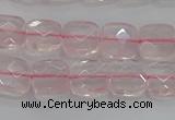 CRQ153 15.5 inches 8mm faceted square natural rose quartz beads