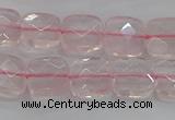 CRQ154 15.5 inches 10mm faceted square natural rose quartz beads