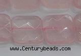 CRQ158 15.5 inches 20mm faceted square natural rose quartz beads