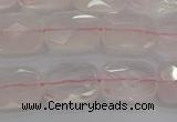 CRQ164 15.5 inches 10*14mm faceted rectangle natural rose quartz beads
