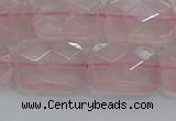 CRQ166 15.5 inches 13*18mm faceted rectangle natural rose quartz beads