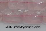 CRQ167 15.5 inches 15*20mm faceted rectangle natural rose quartz beads