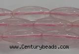 CRQ190 15.5 inches 8*20mm rice natural rose quartz beads