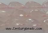 CRQ197 15.5 inches 12*16mm faceted teardrop natural rose quartz beads