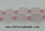 CRQ230 15.5 inches 8*12mm oval rose quartz beads wholesale